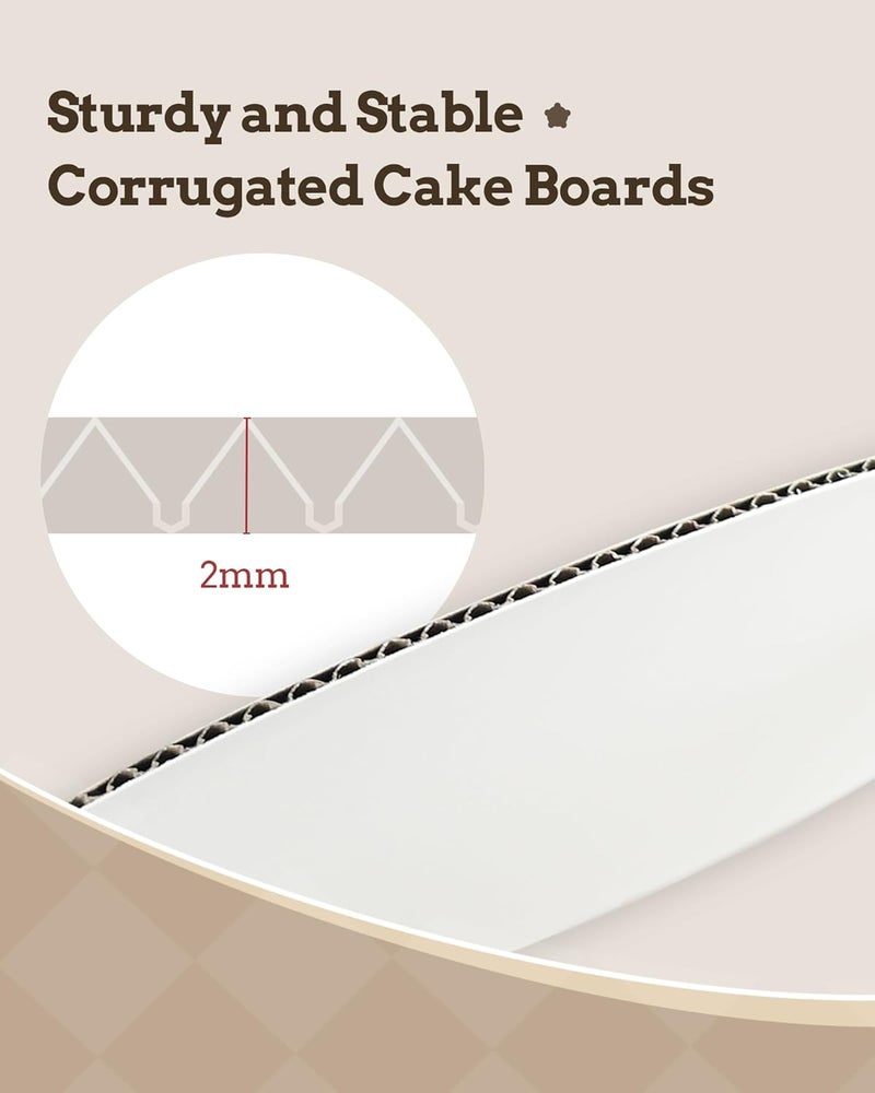 Bake Choice Cake Boards 10 inch Round, 7 Pack Food-Graded Cardboard Cake Rounds, Waterproof and Oil-Proof Cake Plates, Sturdy Corrugated Cake Base, Ideal for Baking, Cake DIY, Dessert and Crafting - Image 4