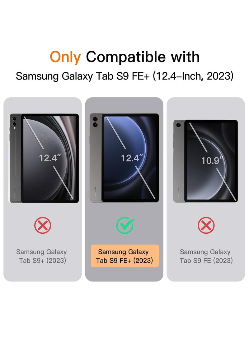 ELTRAZONE Case for Samsung Galaxy Tab S9 FE+ / S9 FE Plus 12.4-Inch – Soft TPU Tri-Fold Stand Protective Cover with S Pen Holder, S Pen Charging Support, Auto Wake/Sleep (Black) - Image 2