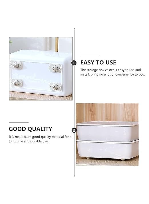 TOP SELECT TOPSELECT Self Adhesive Mini Swivel Casters WheelsUniversal Wheels at The Bottom of The Storage Box Swivel Caster Wheels 360 Degree Rotation Pulley for Furniture Various Storage Boxes  - Image 5