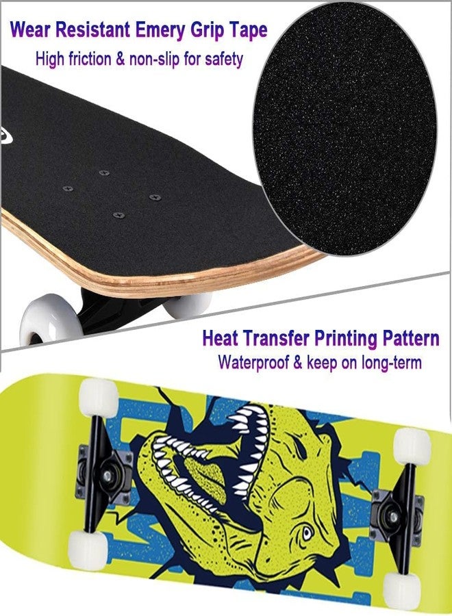 asktom Skateboards for Beginners Kids Boys Girls and Adults 31"x8" Pro Complete Skateboard 8 Layers Maple Wood, Double Kick Concave, Fascinating Cool, Solid&Durable (Coco Tree) - Image 5