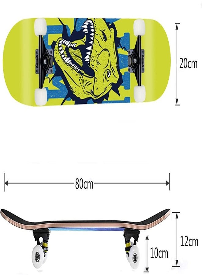 asktom Skateboards for Beginners Kids Boys Girls and Adults 31"x8" Pro Complete Skateboard 8 Layers Maple Wood, Double Kick Concave, Fascinating Cool, Solid&Durable (Coco Tree) - Image 2