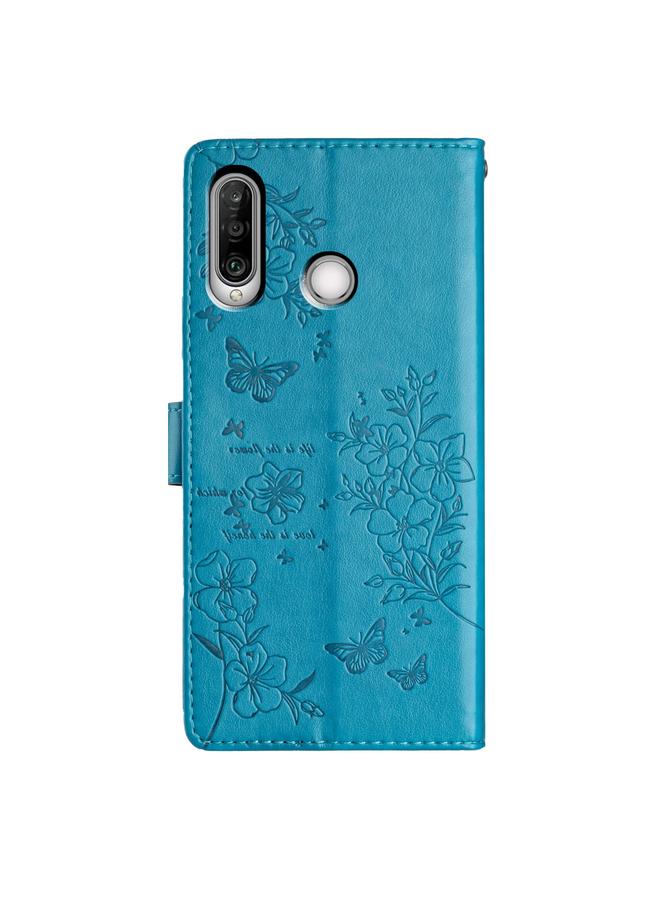 اس-توب جراب هاتف Huawei Y6p من الجلد بتصميم فراشات وزهور - Image 3