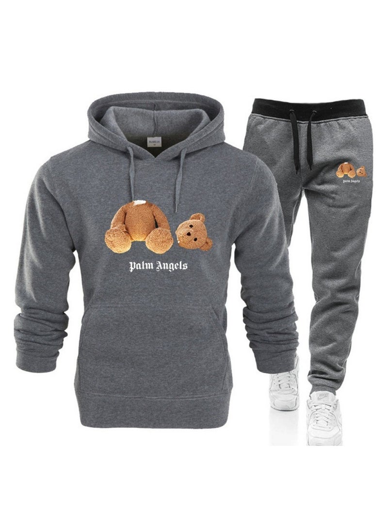 KUYING Autumn And Winter Velvet Warm Printed Casual Suit Sportswear Set  - Image 1