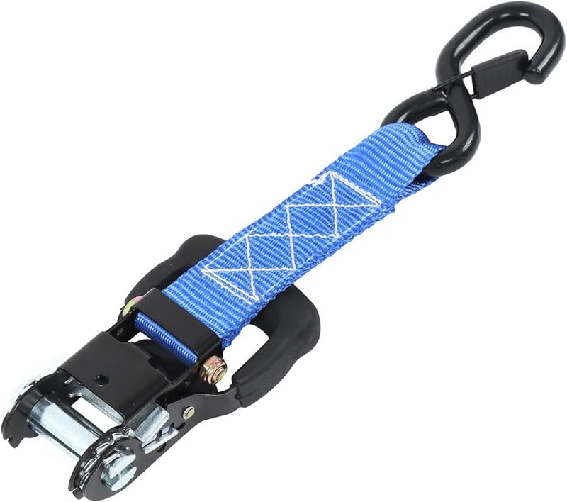 Findmall 4 قطع 1.6 بوصة × 15 قدم أربطة ربط راتشيت زرقاء بقوة 5208 رطل لمعدات نقل الدراجات النارية - Image 3