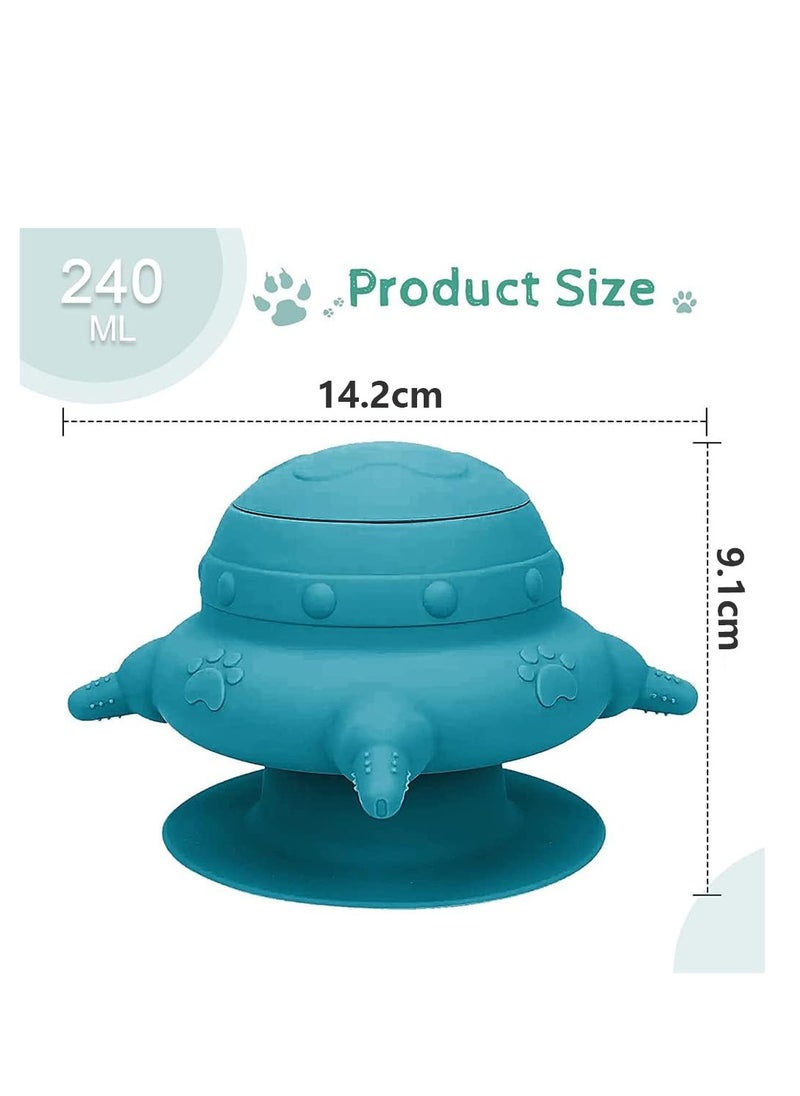Bukela - Puppy Feeder for Multiple Puppies, 240ml Silicone Puppy Milk Feeder Bowl with 4 Teats for Nursing Puppies, Nipple Puppy Bottles, Puppy Feeding Station for  Kittens, Puppies and Rabbits (Blue) - Image 1