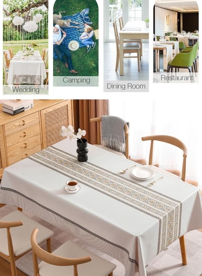 Beauenty Tablecloth 140x200cm, Water Oil Resistant DinningTable Cover for Dining Room, Wrinkle Free Rectangular Table Cloths Cover - Image 4