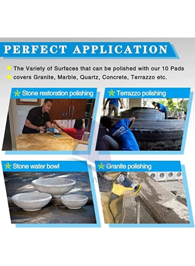 Royal Apex Diamond Polishing Pad Wet/Dry Grinding Disc For Granite Stone Concrete Marble Floor Etc... 800 Grit  - Image 5