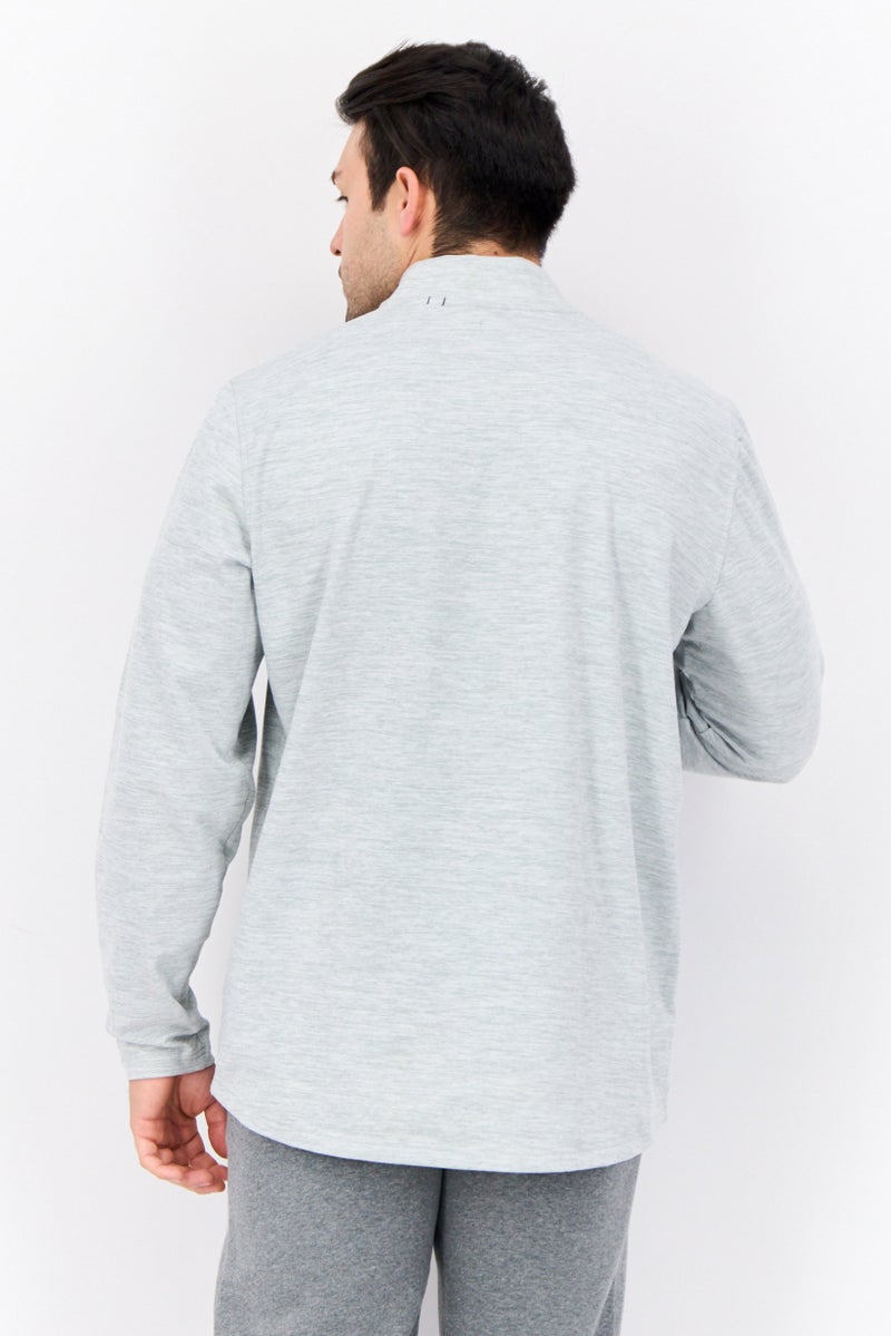 PUMA Men Sportswear Fit Outdoor Quarter Zip Sweatshirt, Grey/Navy  - Image 2