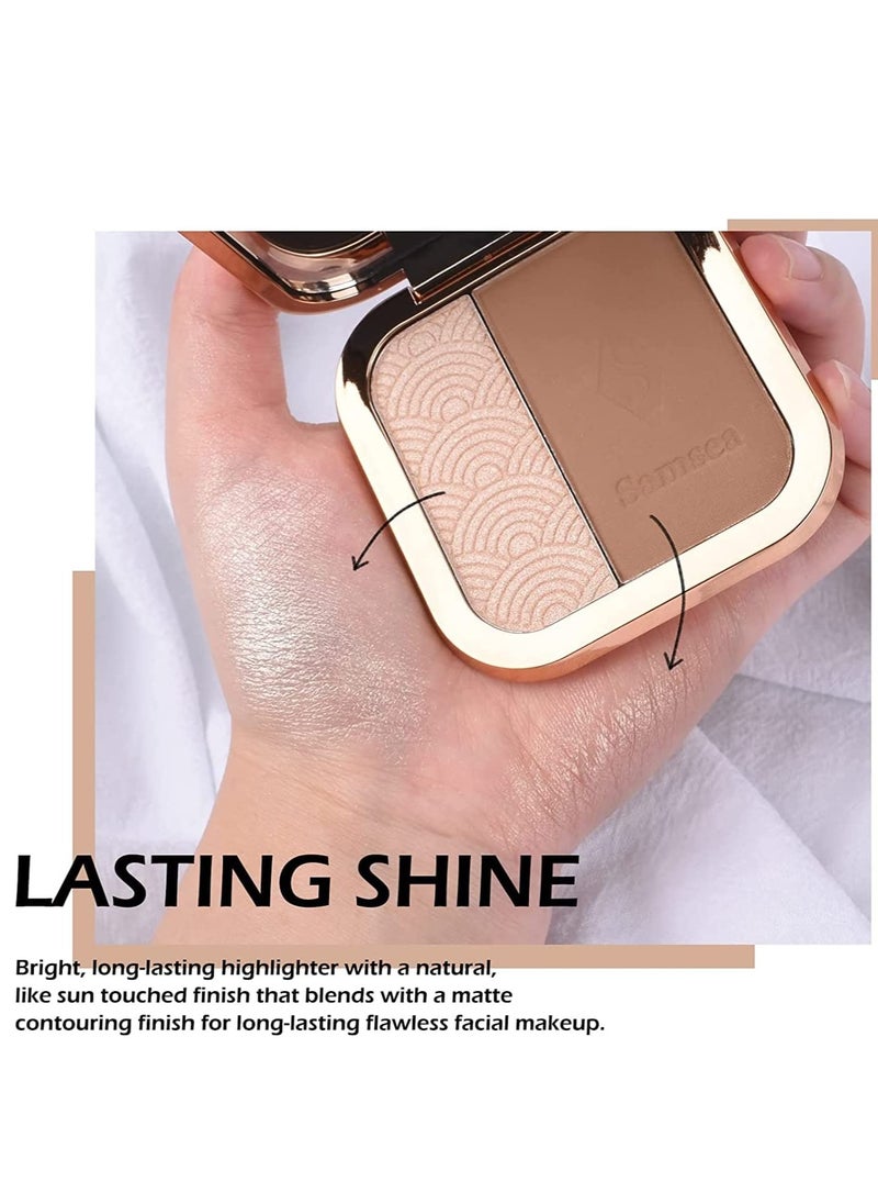 SYOSI - Illuminator HighlighterContour Palette, Bronzer HighlighterMatte Contour Pressed Powder, Face Contouring Palette, Lasting Shimmer Glow Kit, by Ownest Beauty - Image 1