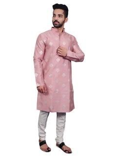 سوبر آسيوي تقديم مظهر كلاسيكي عصري، مظهر تقليدي - طقم كورتا رجالي بتصميم زهرة ذهبية  - Image 4