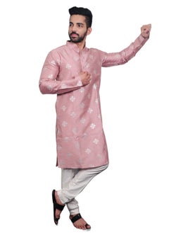 سوبر آسيوي تقديم مظهر كلاسيكي عصري، مظهر تقليدي - طقم كورتا رجالي بتصميم زهرة ذهبية  - Image 5