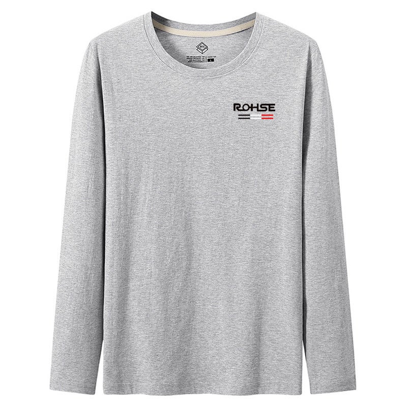 Autumn New Youth Men's Long-sleeved T-shirt Large Size Casual Round Neck Autumn Clothes Mature Inner Wearing Outer Wearing Base Autumn Shirt - Image 4