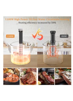 SYOSI Sous Vide Machine - 1100W Immersion Circulator Precision Cooker - WiFi App with Included Recipes - Accurate Temperature Control Ultra Quiet and IPX7 Waterproof Fast Heating and Time Control  - Image 3