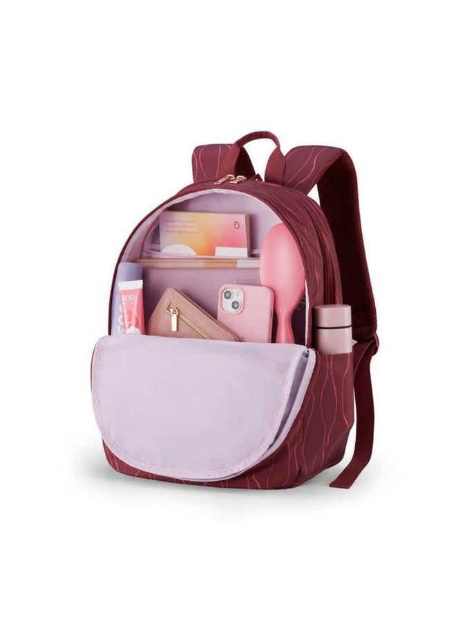 American Tourister Bella 3.0 Style 02, 20 L Volume College and Office 4 Compartment Backpack with Front Organizer and Spacious Interiors for Women - Maroon - Image 2