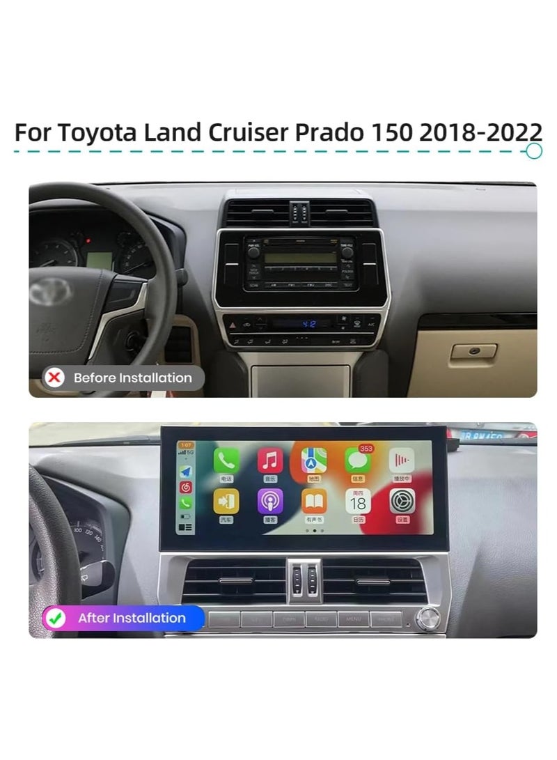 Vierex Toyota Prado 12.3 Inch Android Screen 4GB Ram Support Apple Carplay Android Auto Wireless WiFi USB 4G AHD Camera included With Complete Panel IPS Touch Screen Prado 2018 To 2023 Compatible - Image 3