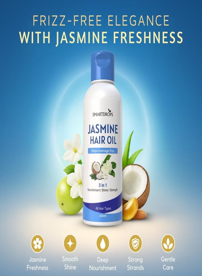 Smartdrops Coconut Jasmine Hair Oil for Hair Massage Grooming and Styling Routine, Lightweight Daily Hair Care Oil for Men Women | 100ml (Pack 5) - Image 5