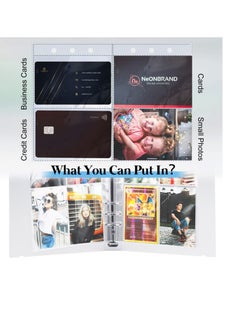 Excefore 30 Sheets Double Side A5 Binder Inserts, Photo Sleeves for 6 Ring Binder, Pocket Pages for Storing Photos or Postcards, 240 Pockets, 3x5 Plastic Card Page  - Image 3