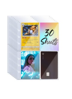 Excefore 30 Sheets Double Side A5 Binder Inserts, Photo Sleeves for 6 Ring Binder, Pocket Pages for Storing Photos or Postcards, 240 Pockets, 3x5 Plastic Card Page  - Image 1