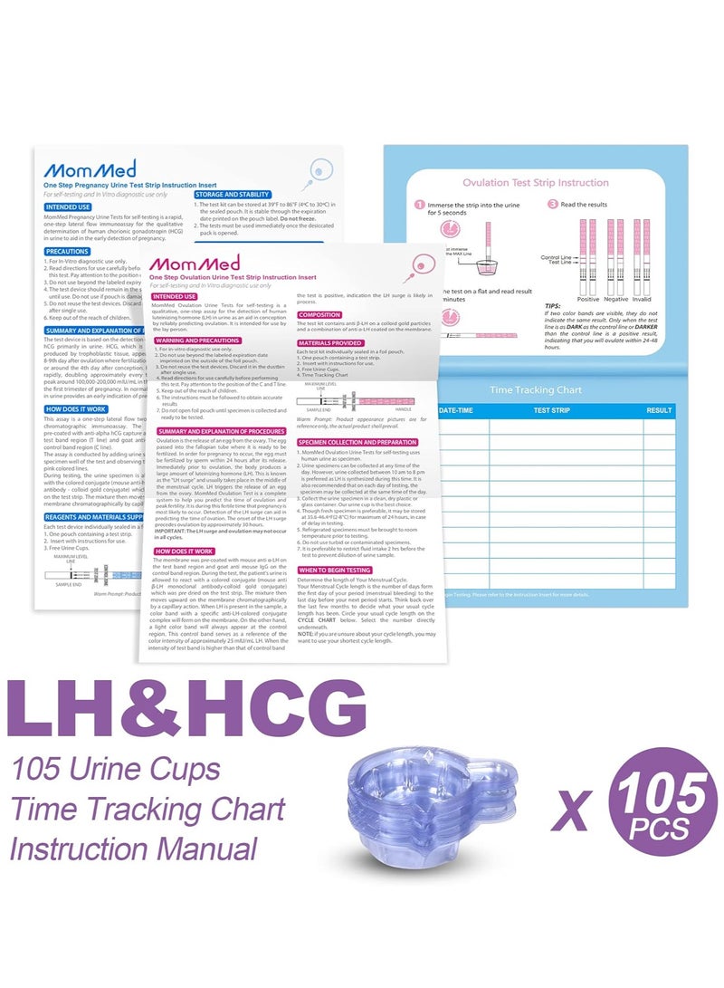 MomMed Women's Ovulation and Pregnancy Predictor Test Strips Kit 135 counts - Image 2