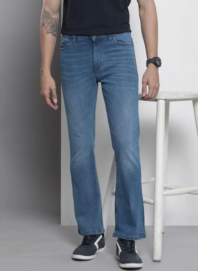 Men Bootcut Solid Mid-Rise Stretchable Jeans
