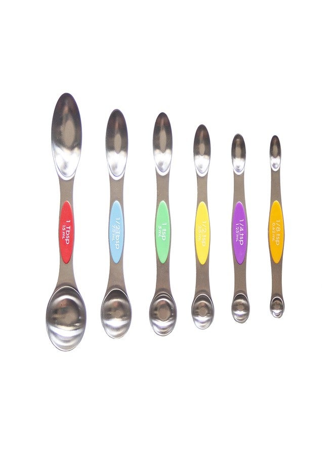 EvriHolder Confection Stand Magnetic Measuring Spoons, Nesting, Dual Ended for Liquids and Dry Ingredients, Set of 6 - Image 1