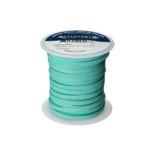 Realeather Silver Creek Leather Co Realeather Deerskin Leather Lace for Crafts and Jewelry Making, 1/8" x 50', Turquoise - Image 5
