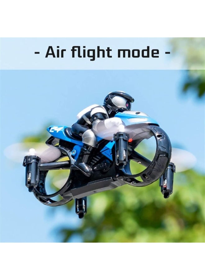 RC Motorcycle Toys Electric 2.4GHz Mini Flying Motorcycle with Light Up Wheels  Land & Air 360° Rotating Drift Stunt High Speed Remote Motorcycle Toys for Boys - Image 2
