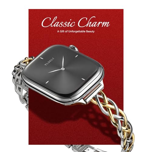 Tlselt Silm Bracelet Compatible with Apple Watch Bands 38/40/41/42/44/45/46/49mm for Women, Celtic Thin Dressy Stainless Steel Metal Designer Fancy Strap for iWatch Series 11 10 9 8 7 6 5 4 3 SE Ultra - Image 2