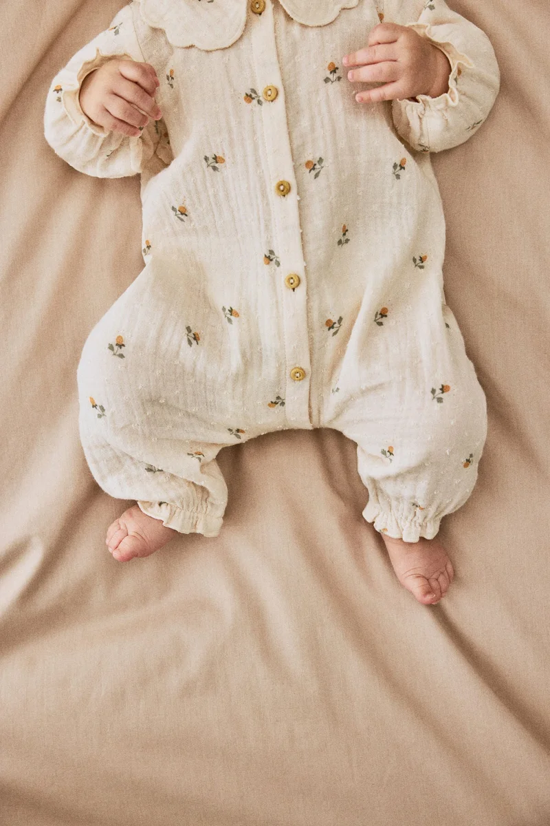 H&M Cotton muslin romper suit