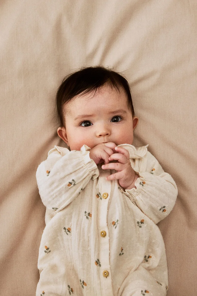 H&M Cotton muslin romper suit