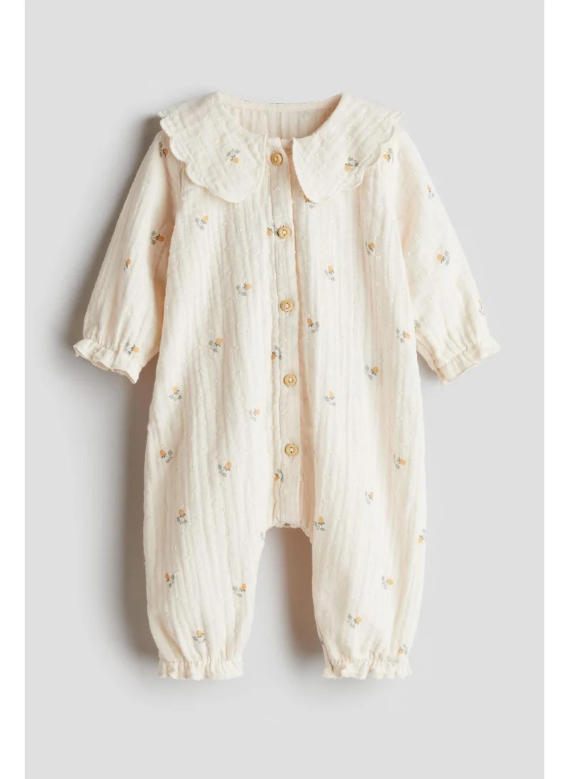 H&M Cotton muslin romper suit