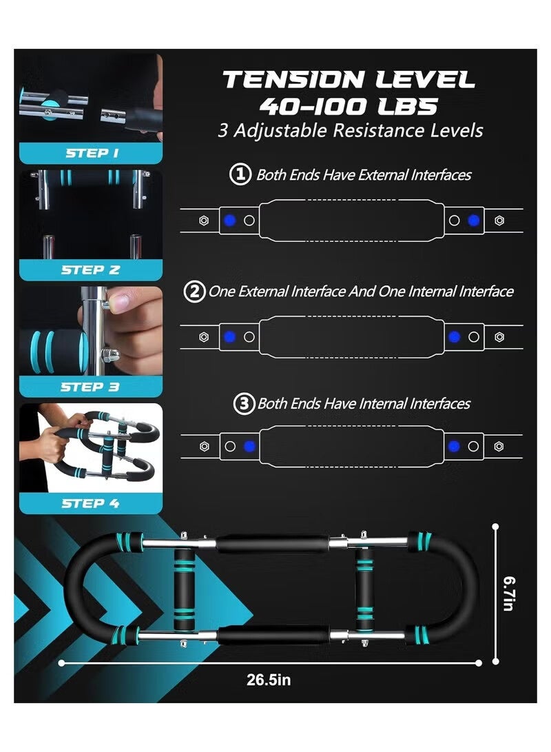 AGREON 2025 Pro Saker Twister Arm Trainer, Adjustable Power Twister Bar, Chest Shoulder Arm Workout Equipment, Portable Detachable Upper Body Fitness Machine for Home & Gym - Image 3