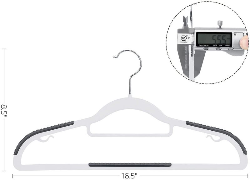 HOLLIO 30 Pcs Plastic Hangers Heavy Duty Clothes Hangers with Non-Slip Pads Space Saving 0.2" Thickness Super Lightweight Organizer Clothes Hanger for Wardrobe,Multi Purpose Use for Clothing Hanging - Image 4