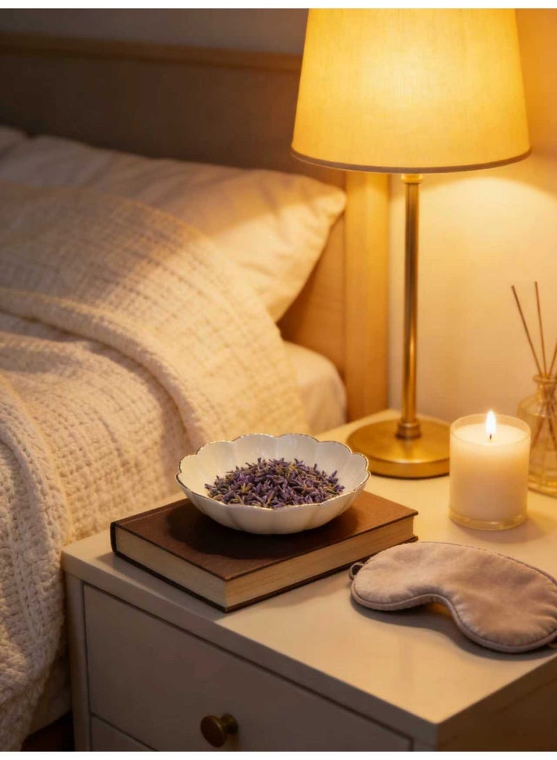 أطباق بيت إي تي أنيقة - 25 سم بنقش زهري أبيض كريمي - صينية وجبات خفيفة فاخرة بسيطة - مناسبة للصالة والطعام العائلي - Image 5