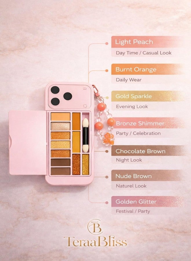 Teraabliss Phone Style Mini Eyeshadow Palette - Model 17 i-Style Phone Inspired Design Soft & Skin Friendly Formula Long Lasting Shades (pink) - Image 3