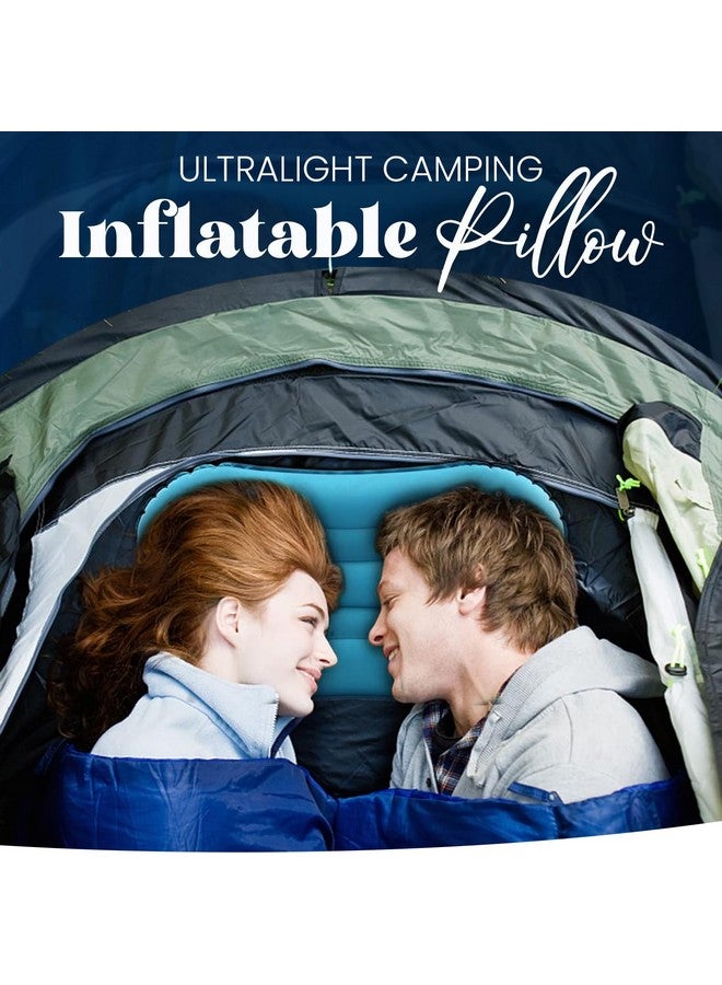 Homeaura Inflatable Travel Air Filled Pillow - Ultralight Camping Pillow For Lumbar Support - Compressible Neck Pillow For Camping, Hiking, And Travel (Sky Blue) - Image 2