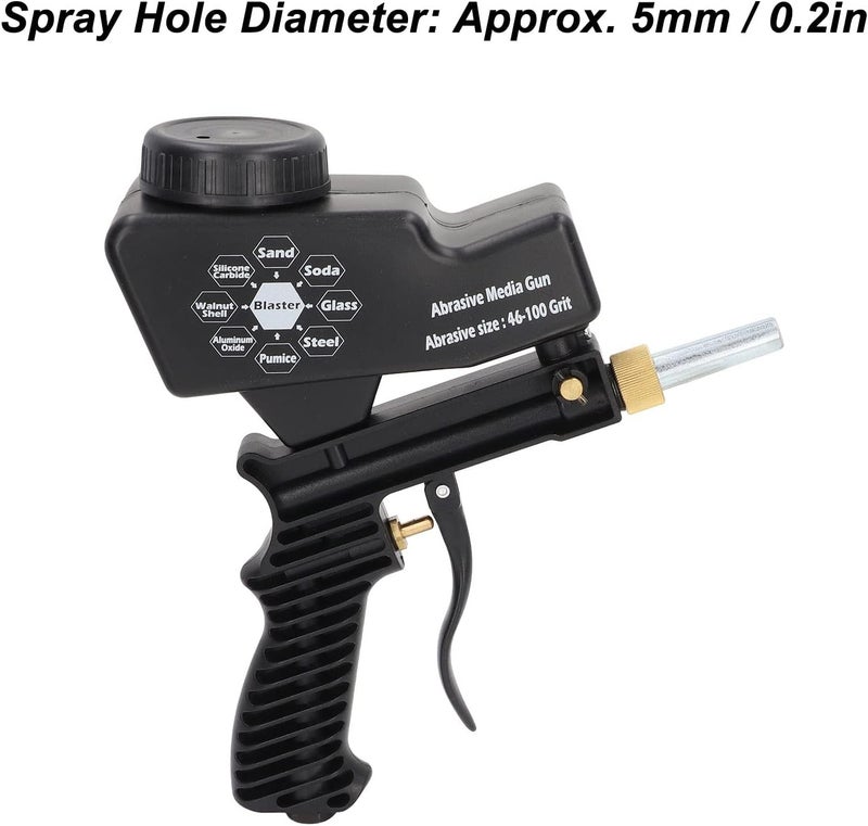 klarako 70-150PSI Sandblaster Sandblasting Spray Gun Tool Set for Spraying Cleaning(Black) - Image 4