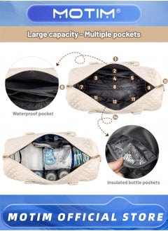 Motim 2pcs Diaper Bag Tote Large Capacity Mommy Bag for Hospital and Weekender Travel Mommy Hospital Bags for Labor and Delivery  - Image 3