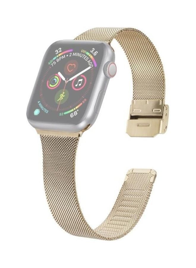 NIBEMINENT Replacement Watchband for Apple Watch Series 7/6/5/4/3/2/1/SE 42/44/45mm Gold - Image 1