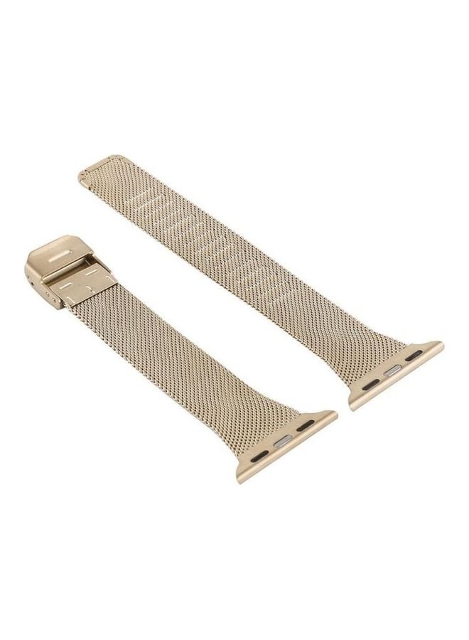 NIBEMINENT Replacement Watchband for Apple Watch Series 7/6/5/4/3/2/1/SE 42/44/45mm Gold - Image 4