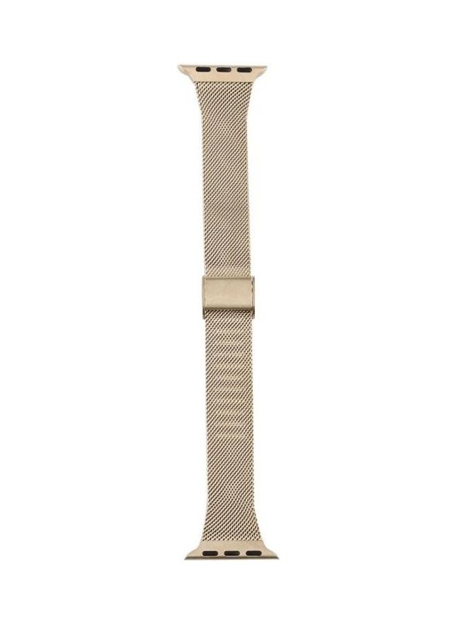 NIBEMINENT Replacement Watchband for Apple Watch Series 7/6/5/4/3/2/1/SE 42/44/45mm Gold - Image 5