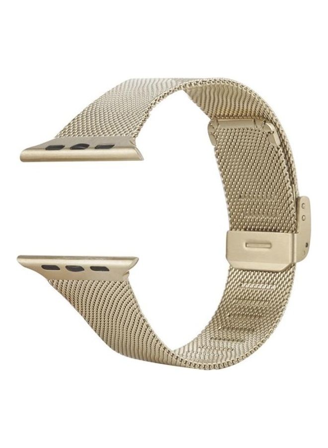 NIBEMINENT Replacement Watchband for Apple Watch Series 7/6/5/4/3/2/1/SE 42/44/45mm Gold - Image 2