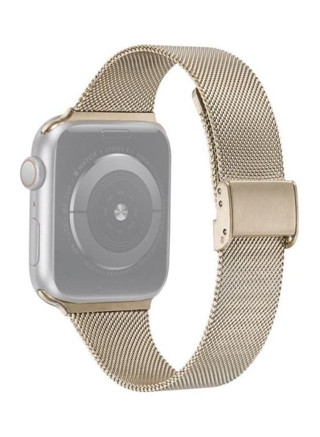 NIBEMINENT Replacement Watchband for Apple Watch Series 7/6/5/4/3/2/1/SE 42/44/45mm Gold - Image 3