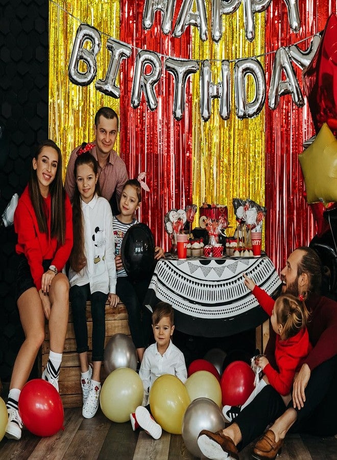 بيشيدا ستائر من رقائق معدنية مزينة بشراشيب حمراء وذهبية من BEISHIDA مكونة من 4 قطع، خلفية لامعة لتزيين حفلات رأس السنة الصينية وأعياد الميلاد والتخرج والذكرى السنوية للزفاف وحفلات الكريسماس - Image 4