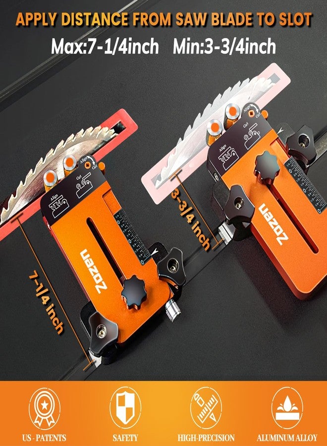 ZOZEN Thin Rip Jig + Feather Boards for Table Saw Jig Guide, Zozen 2in1 Woodworking Tools, Make Repetitive Strip Cut While Powerful Reducing Kickback, Directly Data without Calculation, for 3/4"X3/8"T Slots - Image 5