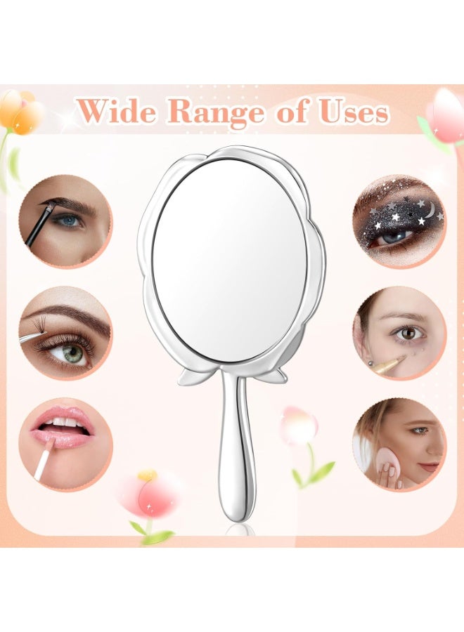 LAMAY 36PCS Rose Round Handheld Makeup Mirrors, Bulk Pack, with Thank You Tags, Organza Bag, and 10-Meter Twine, Suitable for Wedding Party Favors and Bridal Showers (Silver) - Image 3