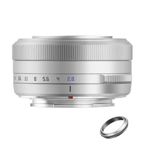 TTArtisan عدسة TTartisan 27mm F2.8 بتركيز تلقائي، متوافقة مع كاميرات فوجي X-Mount XS10 X-A5 X-A7 X-M1 X-M2 X-E4 X-T1 X-T10 X-T2 X-T20 X-T3 X-T4 X-T100 X-T200 X-T30 X-Pro1 X-Pro2 X-Pro3 X-E1 (فضي) - Image 1