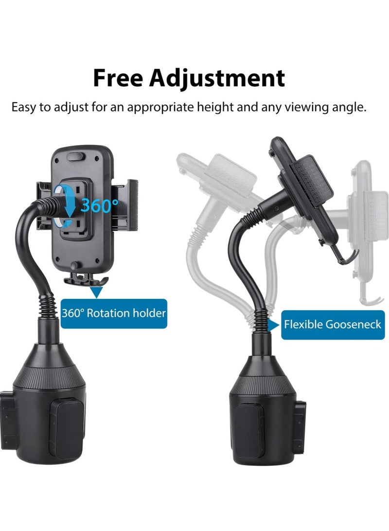 ELTRAZONE Cup Holder Phone Mount for Car, Truck Mount Gooseneck Cup Holder Stand Phone Holder Compatible with iPhone Xs XS Max XR X 8 Plus 7 6s 6 Plus, Samsung Galaxy S10 & Any Cell Phones - Image 5