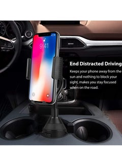 ELTRAZONE حامل أكواب للهاتف للسيارة والشاحنة وحامل أكواب Gooseneck وحامل هاتف متوافق مع iPhone Xs XS Max XR X 8 Plus 7 6s 6 Plus وSamsung Galaxy S10 وأي هواتف محمولة  - Image 2