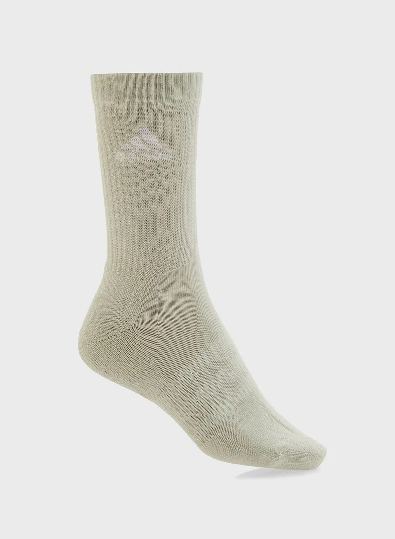 Adidas 3 Pack Cushioned Crew Socks